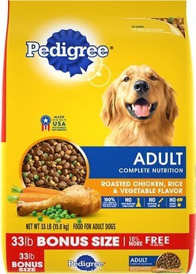 Pedigree Adult Complete Nutrition Roasted Chicken Rice and Vegetable Flavor Dry Dog Food