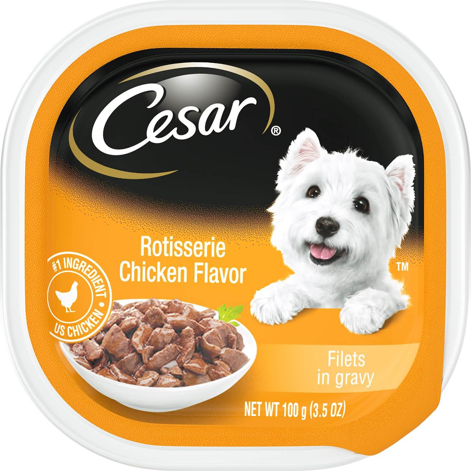 Cesars Rotisserie Chicken Flavor Filets in Gravy Wet Dog Food