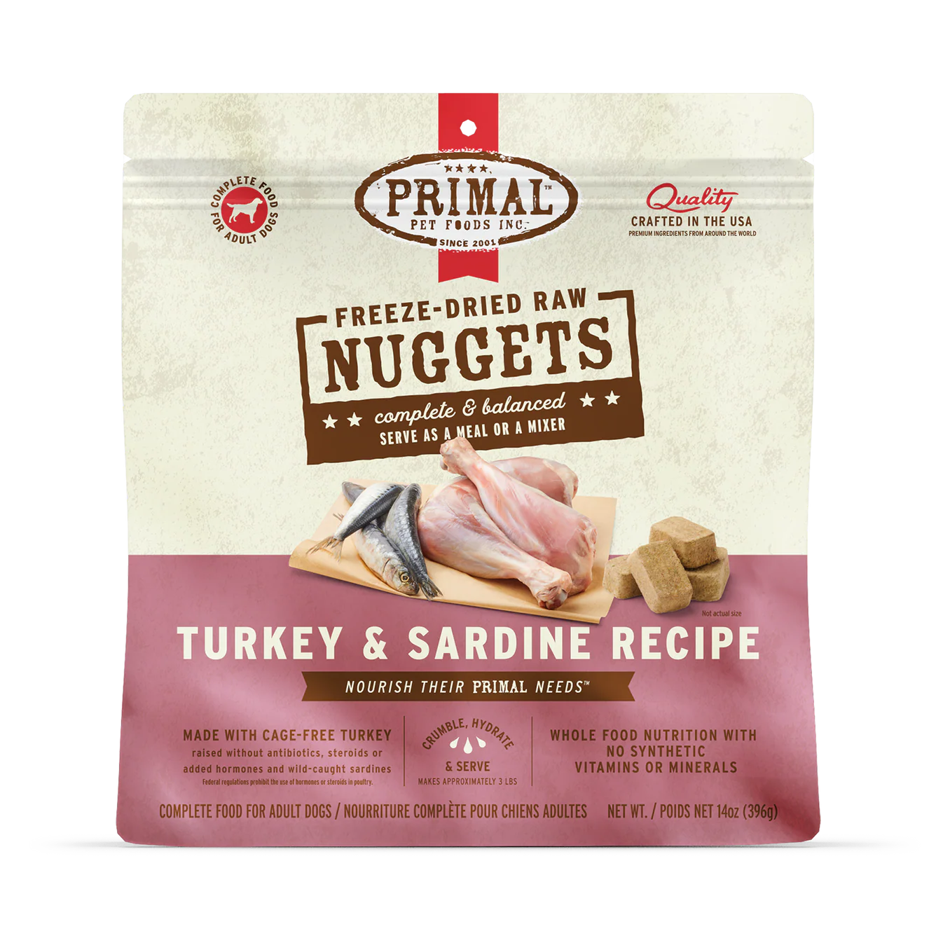 Primal Freeze-Dried Raw Nuggets Turkey and Sardine Recipe - Best Raw Dog Foods