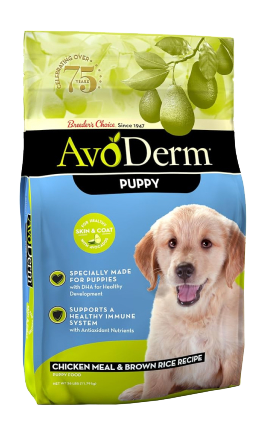 AvoDerm Chicken Meal and Brown Rice Puppy - Best Dry Puppy Foods