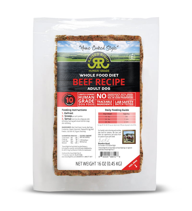 Best Overall Limited Ingredient Diet Dog Food: Raised Right Adult Beef Recipe  - Best Limited Ingredient Dog Foods