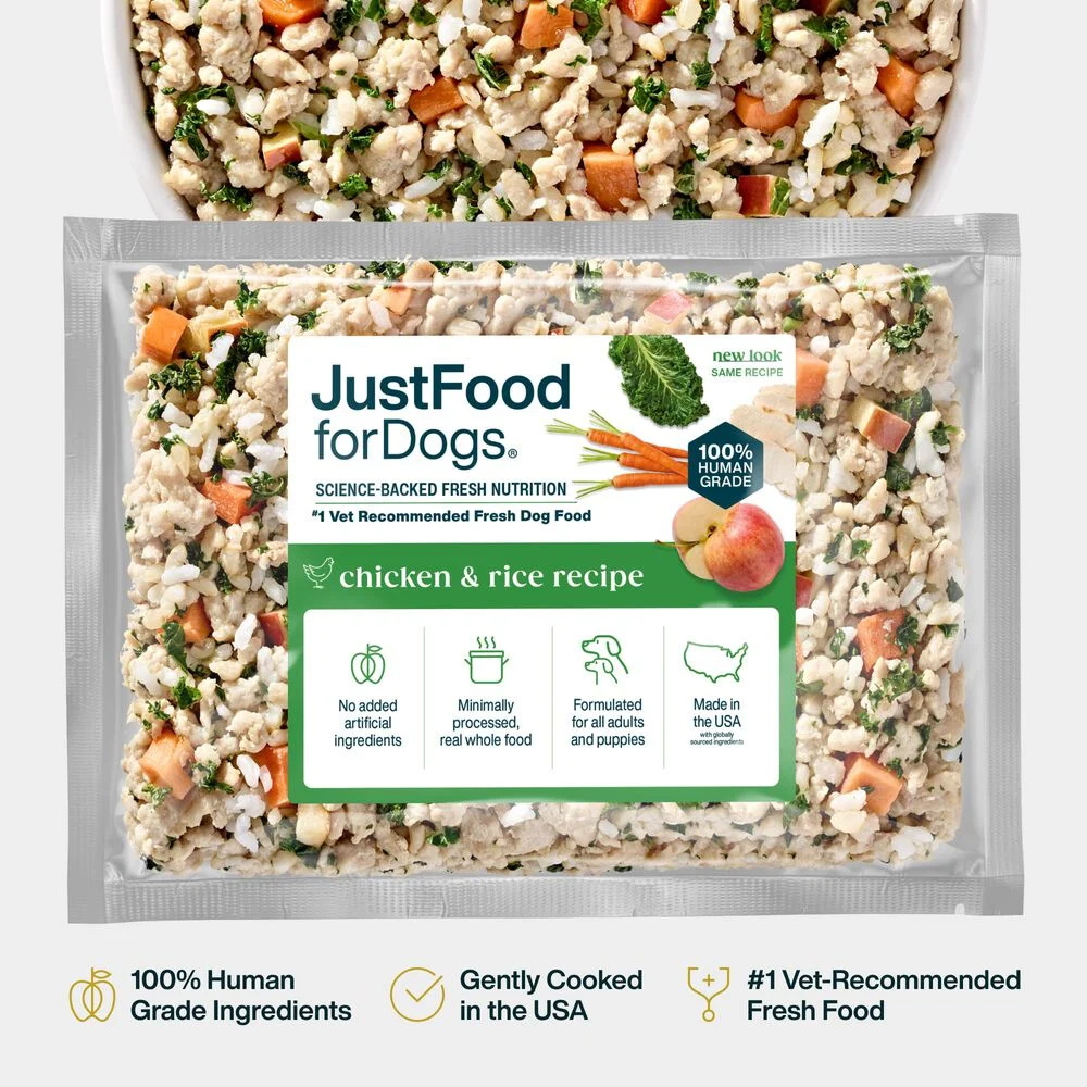 Just Food For Dogs Fresh Frozen Chicken & Rice Recipe - Best Dog Food for Picky Eaters 2026