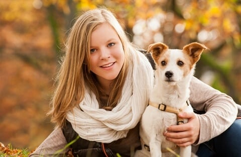 Girl and Jack Russell Terrier
