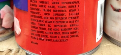 Copper Sulfate on a Dog Food Label