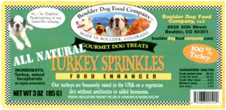 Boulder Dog Food Company Turkey Sprinkles Recall-company-turkey-sprinkles-recall