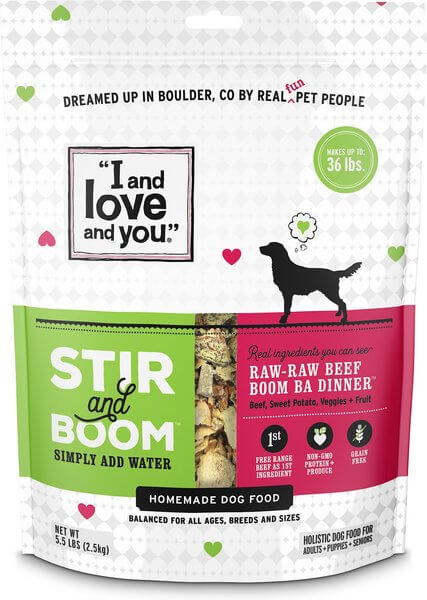 I and Love and You Stir and Boom Dog Food Review (Dehydrated)