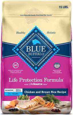 Best Dog Food for Senior Small Breeds: Blue Buffalo Life Protection Small Breed Senior  - Best Dog Food for Small Breeds