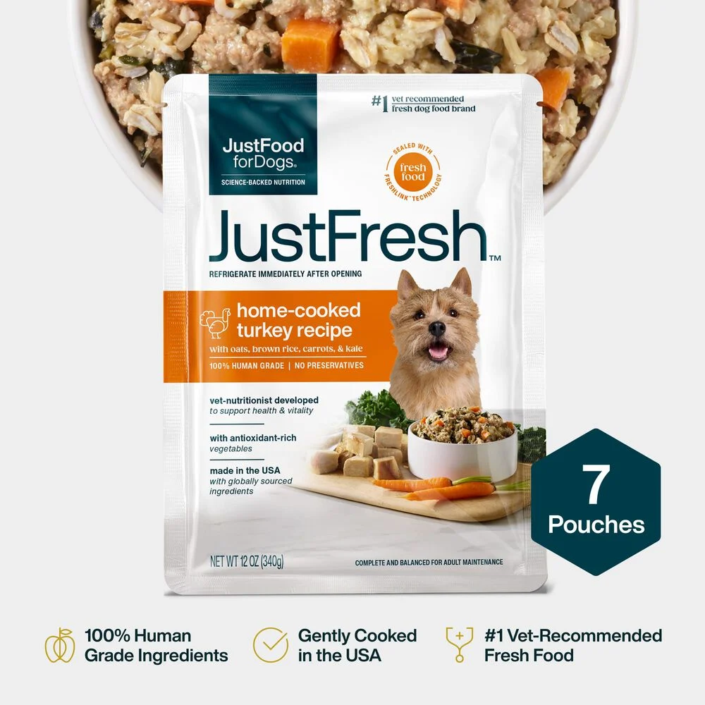 Our Staff Pick Dog Food for Small Breeds: Just Food For Dogs JustFresh Home-Cooked Turkey Recipe  - Best Dog Food for Small Dogs 2026
