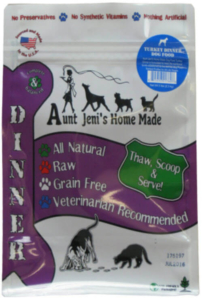 Aunt Jenis Raw Frozen Turkey Dog Food