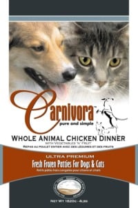 Carnivora Fresh Frozen Patties for Dogs and Cats Chicken Recall