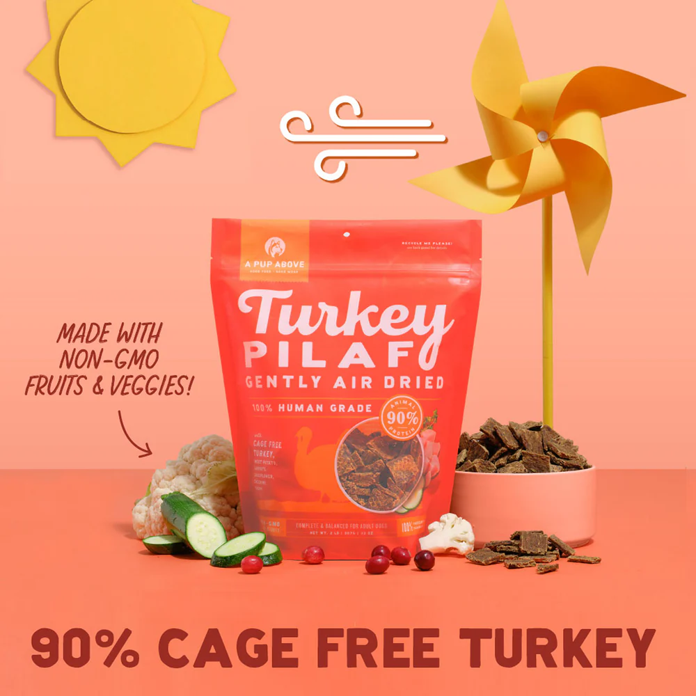 A Pup Above's Turkey Pilaf Gently Air Dried Recipe - Best High Protein Dog Food
