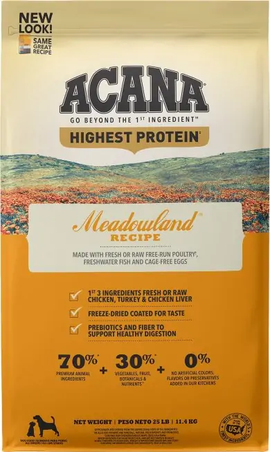 Acana Highest Protein Formula - Best High Protein Dog Food