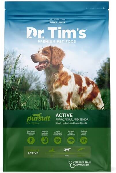 Dr. Tim’s Pursuit Active Dog High Protein Recipe - Best High Protein Dog Food