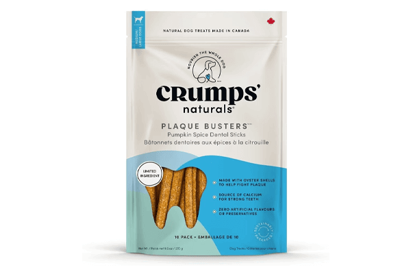 Crumps' Naturals Plaque Busters Pumpkin Spice Flavor Dental Dog Treats