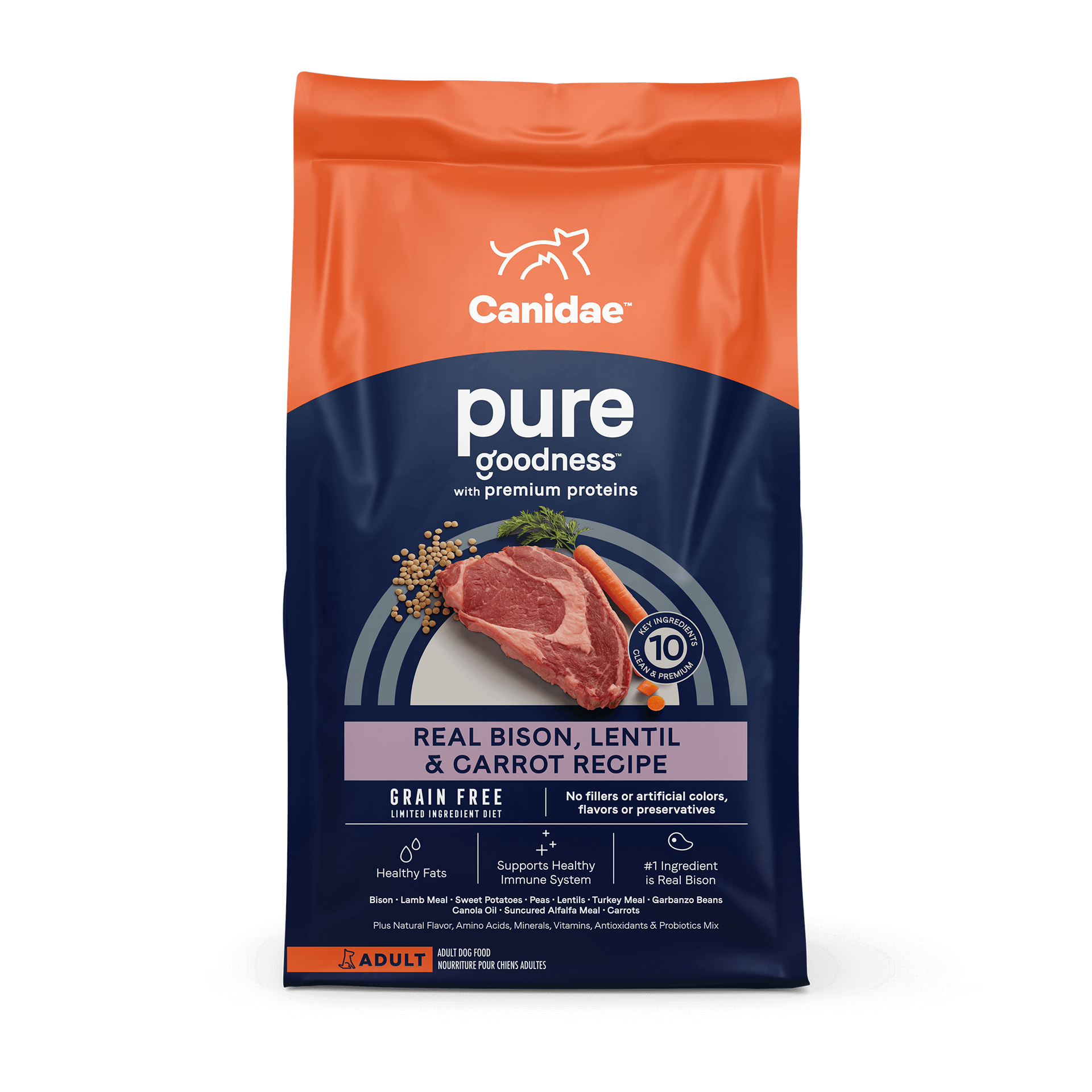 Canidae Grain-Free Pure Bison, Lentil And Carrot - Best Dog Food for Jack Russells
