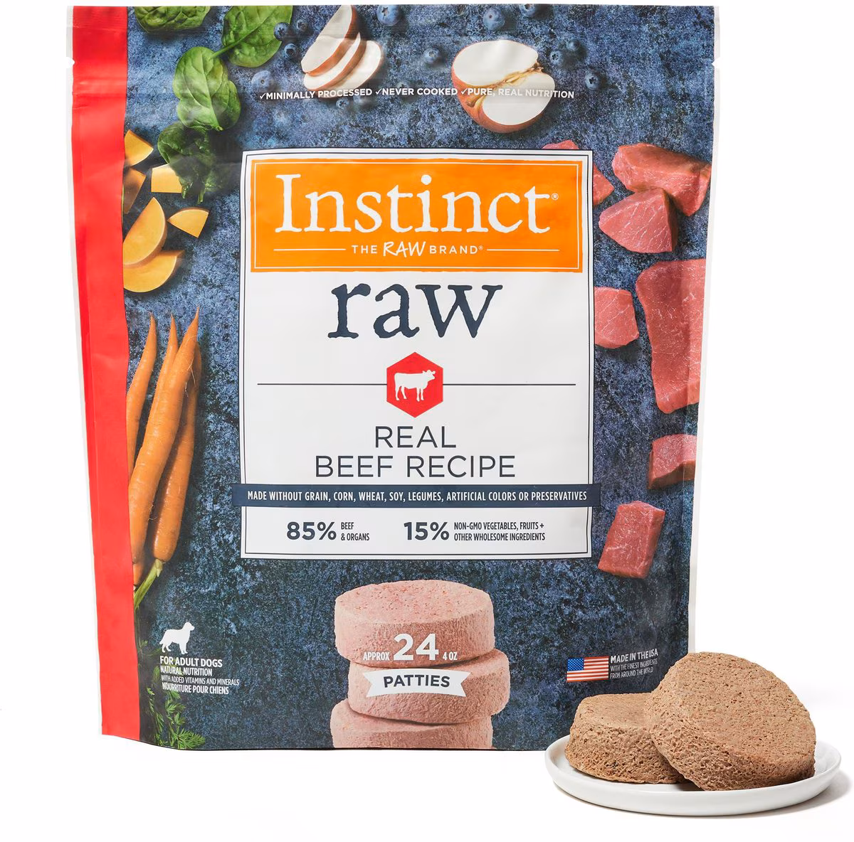 Instinct Raw Frozen Patties Real Beef  - Best Dog Food for Miniature Schnauzers