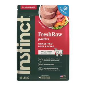 Instinct Frozen FreshRaw Patties Grass-Fed Beef Recipe - Best Dog Food for Miniature Schnauzers