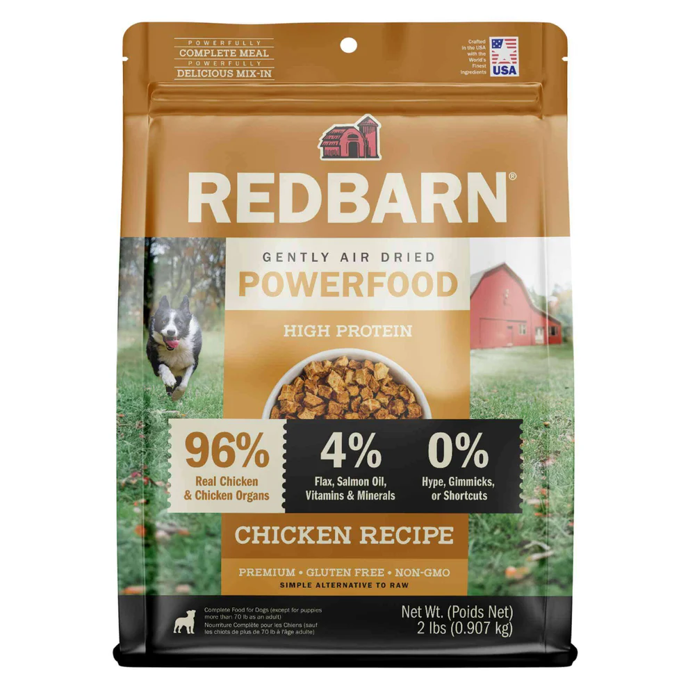 Redbarn Gently Air Dried Powerfood High Protein Chicken Recipe - Best Dog Food for Bernedoodles