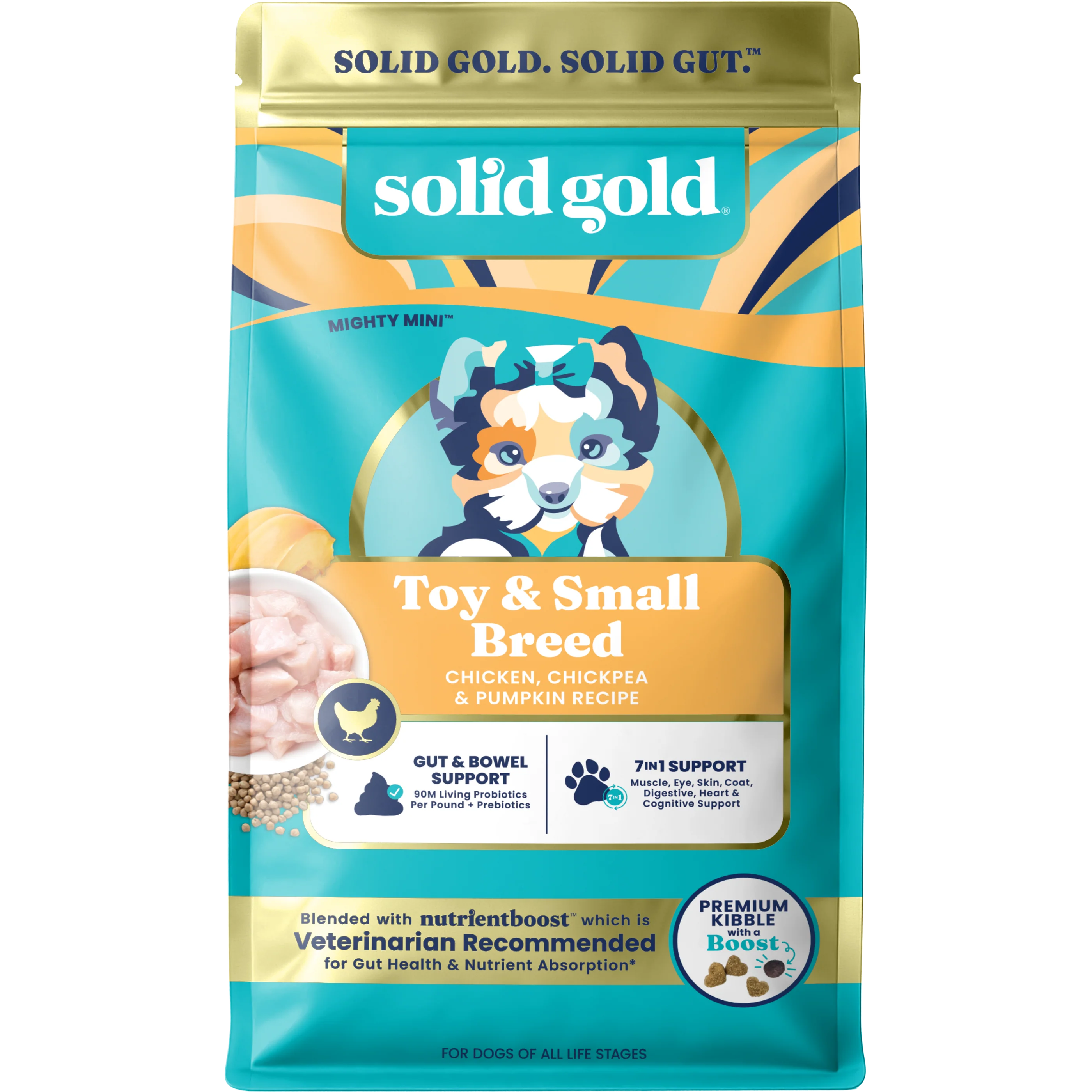 Solid Gold Nutrientboost Mighty Mini Toy & Small Breed Chicken, Chickpea and Pumpkin - Best Dog Food for Cairn Terriers