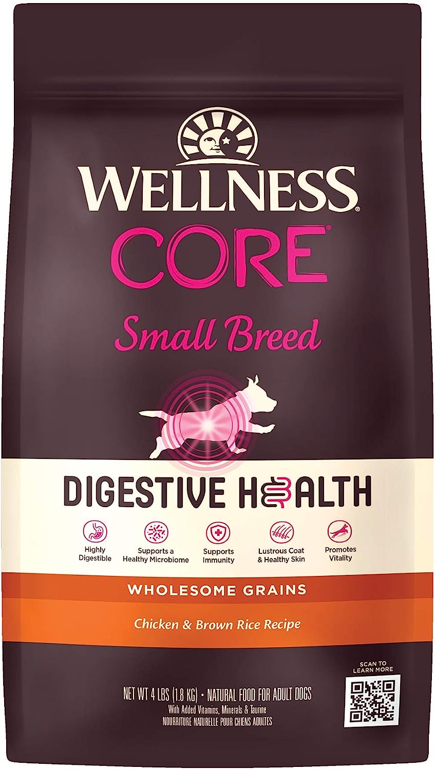 Best Grain-Inclusive Dog Food For Boston Terriers: Wellness CORE Small Breed Digestive Health Chicken & Brown Rice - Best Dog Food for Boston Terriers