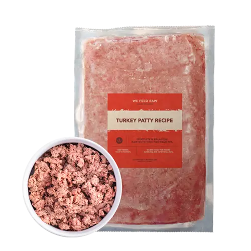 We Feed Raw Turkey Patty - Best High Protein Dog Food