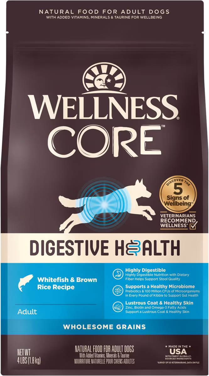Wellness CORE Digestive Health Whitefish and Brown Rice Recipe - Best Fish Dog Food