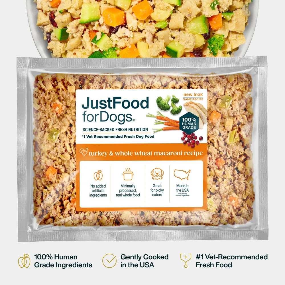 Best Wet Dog Food for Large Breeds: Just Food For Dogs Fresh Frozen Turkey & Whole Wheat Macaroni Recipe - Best Large Breed Dog Food 2026
